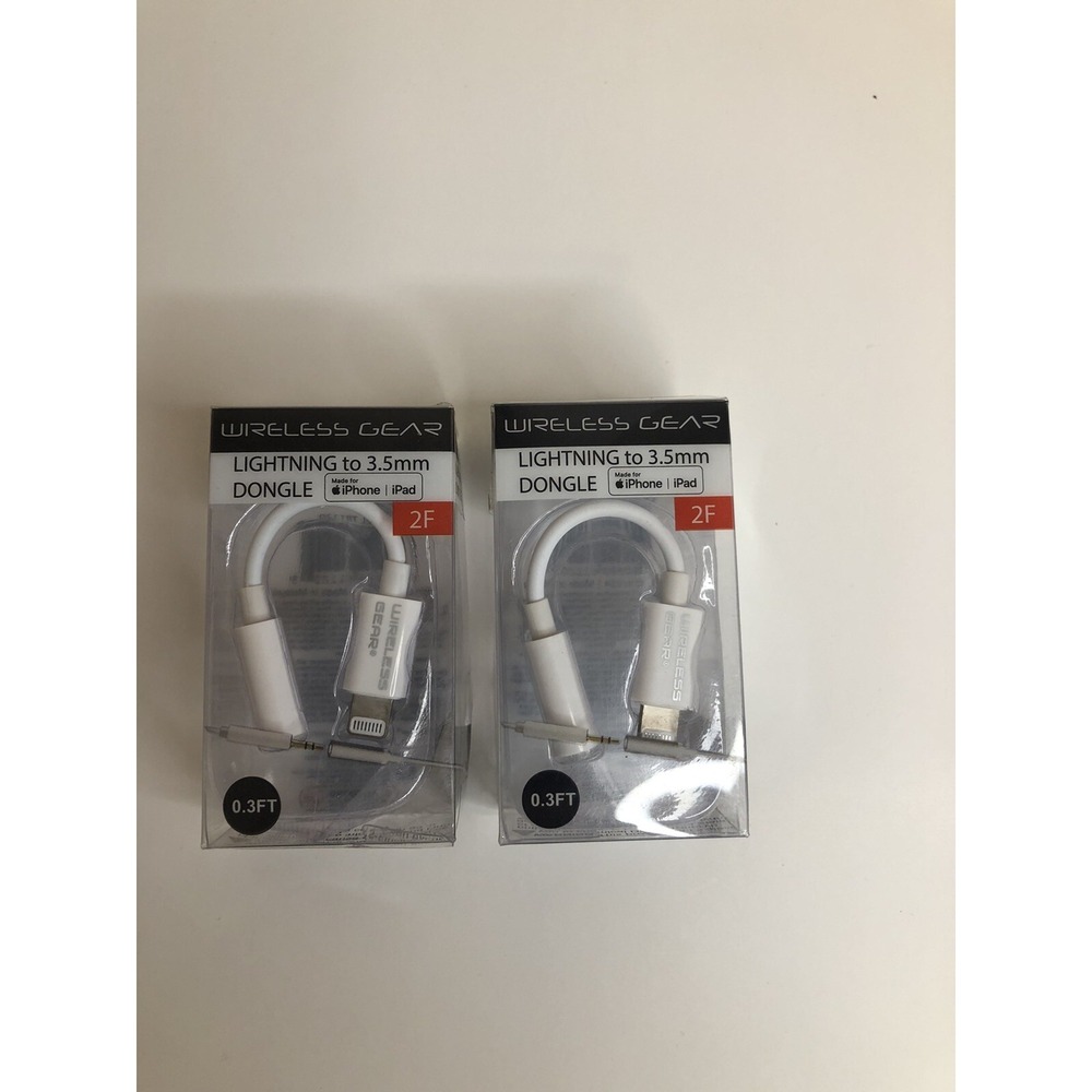 Wireless Gear 3.5mm 2F Headphone Adapter for iPhone iPad #TB1119 (2-Pack)